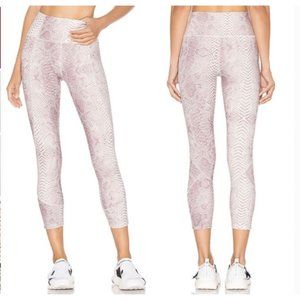 Varley Kensington Coral Snake Python Snakeskin Reptile Leggings Blush Pink